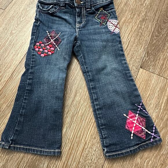 Baby Gap 2T Gapple Gap Apple Embroidered Jeans Y2K Fall Apple Picking - Picture 1 of 4